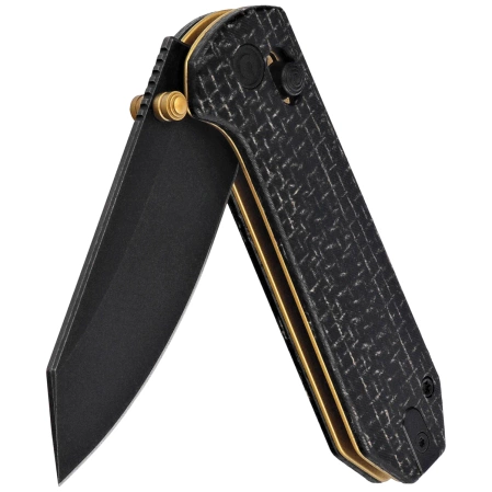 Civivi Yonder Knife Black Burlap Micarta, Black Stonewashed 14C28N by Zac Whitmore (C23073B-2)