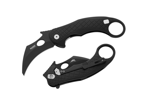 LionSteel L.E.One Knife Black Aluminum, Chemical Black MagnaCut by Emerson Design (LE1 A BB)