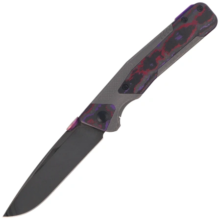 Kizer Sable Chief Knife Dark Gray Titanium / Purple Haze Fat Carbon, Polished DLC Ultra K390 by Jonathan Styles (Ki3745A2)