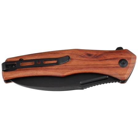 Sencut Watauga Cuibourtia Wood, Black Stonewashed D2 knife (S21011-4)