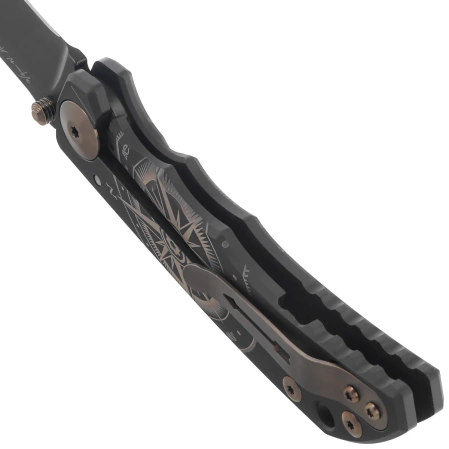 Nóż składany Spartan Blades Harsey Folder Special Edition Golden Compass Black Titanium, Bronze HW, Black MagnaCut by William W. Harsey Jr. (SF5GOLDENCOMPASS)