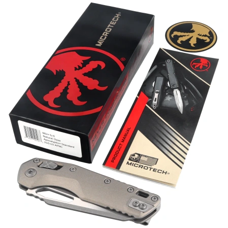 Microtech MSI S/E Knife Natural Clear Aluminium, Apocalyptic M390MK by Tony Marfione (210-10APNC)