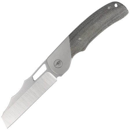 Bestech Syn Knife Grey Titanium / Black Canvas Micarta, Hand Rubbed Stonewashed / Satin Elmax by Evolved EDC (BT2306B)