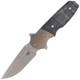 Bestech Freefall Bronze Titanium/Black-Green G10, Stonewashed/Satin CPM S35VN by Jason Clark Knife (BT2007A)