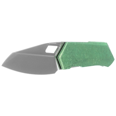 Nóż składany Remette RT-Woodpecker Crystal Green Titanium, Hand Grinding Pearlescent M390 (RTWP-IG)
