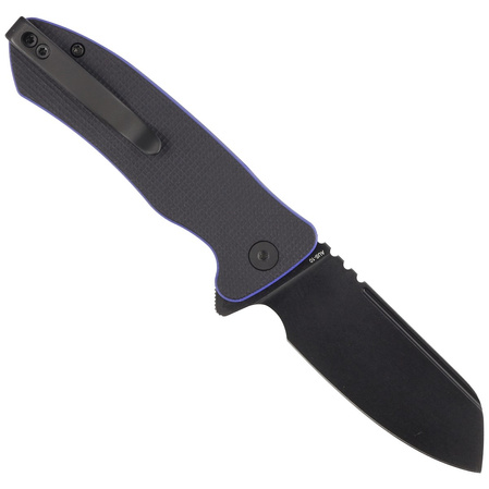 Kubey Creon Knife Black/Blue G10, Blackwashed AUS-10 (KU336D)