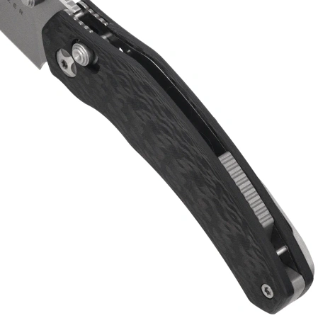 Kizer Mini Bulldog Knife Carbon Fiber, Stonewashed S45VN by O.SHO (Ki3672SA3)