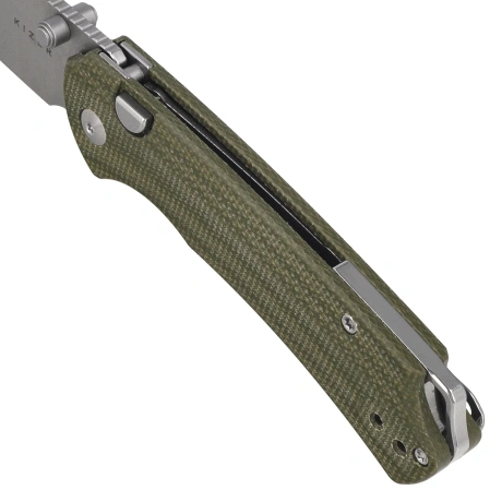 Nóż składany Kizer T1 BD Olive Green Micarta, Satin Nitro-V by Uli Hennicke (V3490.2BA1)
