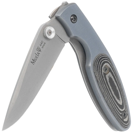 Nóż składany Muela KMC-7M Gray Aluminium/Black Micarta, Satin 440C
