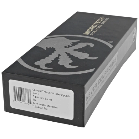 Nóż automatyczny OTF Microtech Combat Troodon Gen III Interceptor Signature Tan Aluminium, Stonewashed M390MK by Tony Marfione (1217-10TAS)