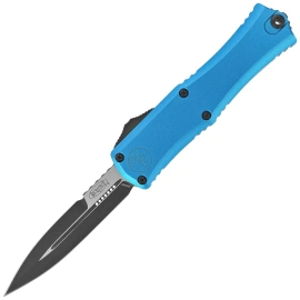 Microtech Hera II Mini Bayonet OTF Knife Blue Aluminum, Black M390MK by Tony and Sean Marfione (1701M-1BL)