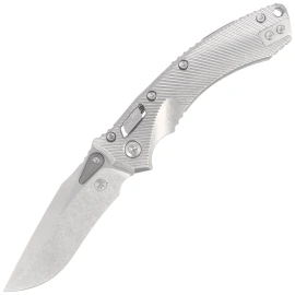 Nóż składany Microtech Amphibian Mini Ram-Lok S/E Gray Fluted Titanium, Bronze Bksp, Stonewashed M390MK by Tony Marfione (137MRL-10FLMS1)