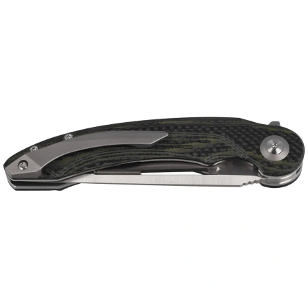 Bestech Irida Black/Green Carbon Fiber/G10, Satin 14C28N by Kombou Knife (BG25F)
