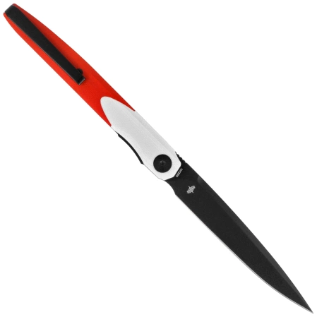 Bestechman Lanza Knife White/Red G10, Black Stonewashed 14C28N by Kombou (BMK14G)