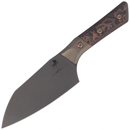 Nóż kuchenny Microtech Santoku 6'' Signature Bronze Titanium Bolster / Live Wire Carbon Fiber, Black DLC M390MK (3200B-1DLCLWCFS)