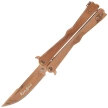 Nóż składany motylek Martinez Albainox RainGold Balisong Gold Steel, Gold 3Cr13Mov (02165)