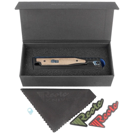 Reate EXO 2.0 D/P Black PVD Titanium / Green Micarta, Black PVD Elmax (EXO BLK.PVD.DP.GRM)