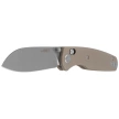Kubey Breeze Knife Tan G10, Stonewashed 14C28N by Caleb Waltman (KU288C)