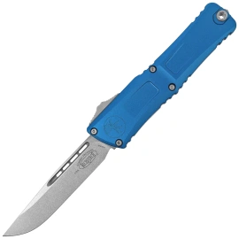 Microtech Combat Troodon Gen III S/E OTF Knife Blue Aluminum, Stonewashed M390MK by Tony Marfione (1143-10BL)