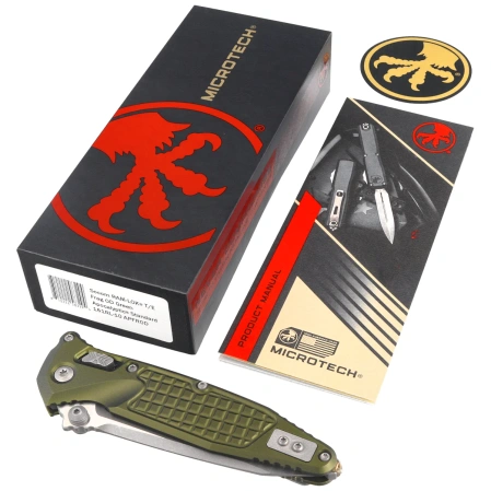 Microtech Socom Ram-Lok T/E Knife OD Green Frag Aluminum, Apocalyptic M390MK by Tony Marfione (161RL-10APFROD)