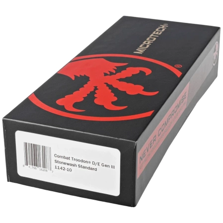 Microtech Combat Troodon Gen III D/E OTF Knife Black Aluminum, Stonewashed M390MK by Tony Marfione (1142-10)