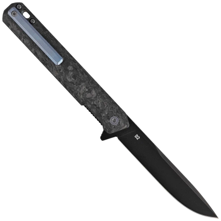Nóż składany Tekto F2 Bravo Black Forged Carbon Fiber, Blue HW/Clip, Titanium-Coated D2