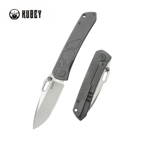 Nóż składany Kubey Blackout Gray Titanium, Brushed/Sandblasted M390 by Dmitry Osarenko (KB259B)