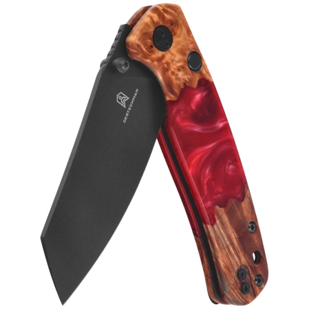 Nóż składany Bestechman Cicada's Wing-TL Red Resin / Wood, Black PVD 10Cr15CoMoV (BMK24-W-1)