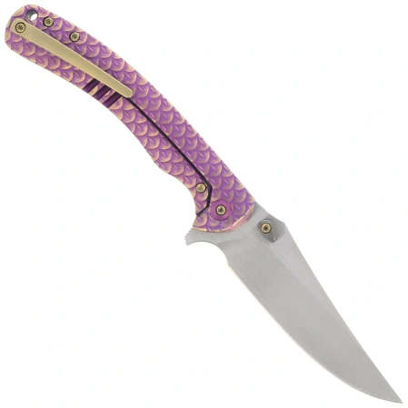 Nóż składany WeKnife Dracarys LE No ???/199 Purple / Golden Titanium, Hand Rubbed Satin M390 (WE25061B-2)