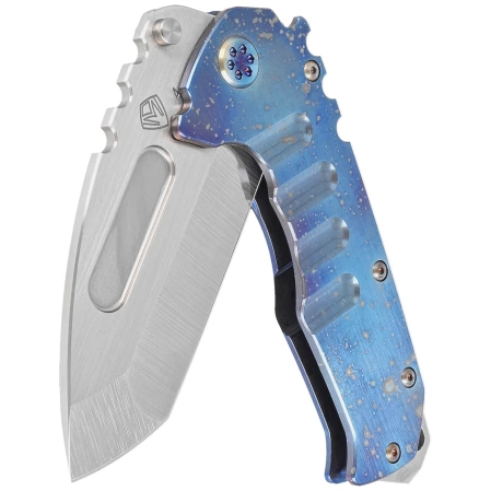 Medford Praetorian T Tanto Flamed ''Galaxy'' Titanium, Bronze HW, Brsh/''Galaxy'' Clip, Satin S45VN by Greg Medford (MK0124STT-03A2-T1CF-BN)