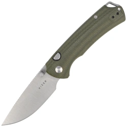 Kizer T1 BD Knife Olive Green Micarta, Satin Nitro-V by Uli Hennicke (V3490.2BA1)