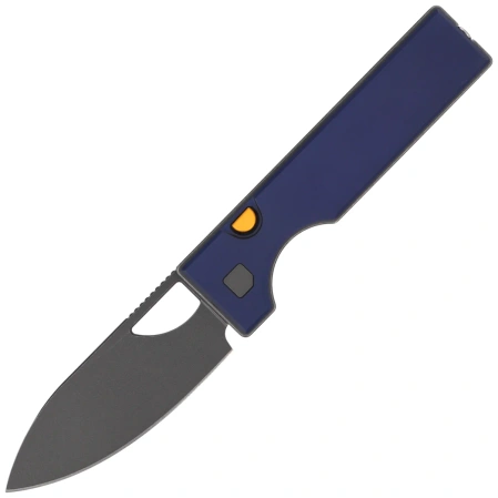 Kizer Little Ringbo Knife Blue Aluminum, Gray PVD / Stonewashed AEB-L by Matija Milović (V3708A3)