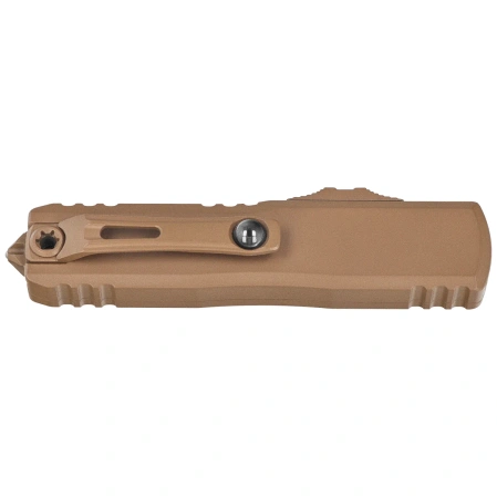 Microtech UTX-85 Gen IV D/E OTF Knife Cerakote Tan Aluminum, Cerakote Tan M390MK by Tony Marfione (12324-1CTA)