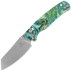 Bestechman Cicada's Wing Knife Green Resin, Satin 10Cr15MoV (BMK06P)
