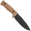 LionSteel Tactical Knife Natural Canvas Micarta, Black Stonewashed Niolox by Molletta (T5B CVN)