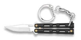 Nóż brelok motylek Martinez Albainox Balisong Black Zamak, Mirror 3Cr13Mov (02180-N)
