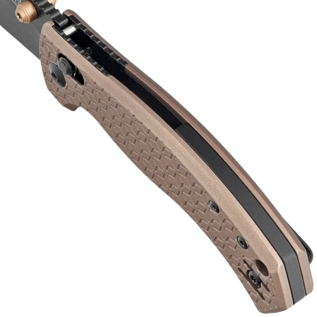 Fox Anzu Bronze Aluminium, Black PVD MagnaCut by Les George Knife (FX-560 ALBR)