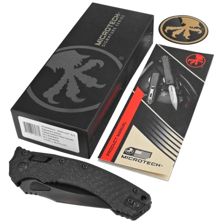 Microtech Amphibian Ram-Lok S/E Knife Fluted Carbon Fiber, Black DLC M390MK by Tony Marfione (137RL-1DLCTFLCFS)