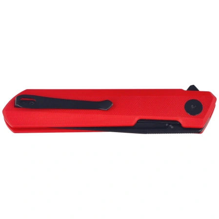 Bestechman Dundee Knife Red G10, Black PVD D2 by Ostap Hel (BMK01L)