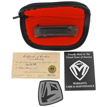 Nóż składany Medford TFF-4 Tanto Bronze Titanium / Black G10, Flm HW, Std Clip, Black DLC S45VN by Greg Medford (MK1404PT-36A1-TFCP-BP)