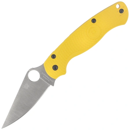 Spyderco Para Military 2 Lightweight Salt Knife Yellow FRN, Satin MagnaCut by Sal and Eric Glesser (C81PYL2)