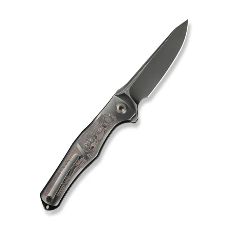 WeKnife 702XI LE No 146/150 Gray Integral Titanium/Copper Foil Carbon Fiber, Polished Gray M390 (WE07B-3)