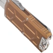 Microtech Exocet II Wharncliffe OTF Knife Tan Aluminum, Stonewashed M390MK by Tony Marfione (1156-10TA)