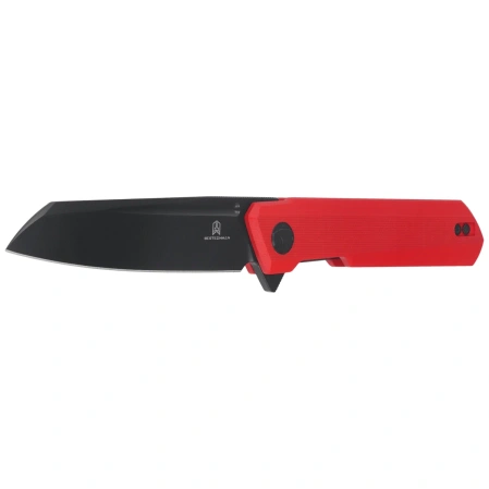 Bestechman Dundee Sheepfoot Knife Red G10, Black PVD D2 by Ostap Hel (BMK09F)