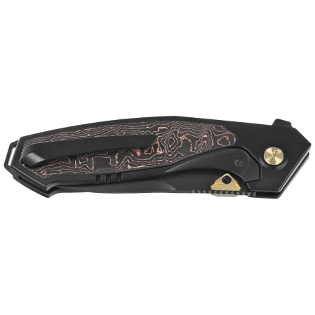 Remette Kingfisher Knife Black Titanium/Copper Carbon Fiber, Black DLC M390 (RTKF5)