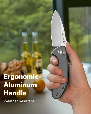 Sencut Cybrix Gray Aluminum, Satin 9Cr18MoV (S23098A-2)