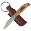 MAM Iberica Mini Pocket Knife with Leather Case Light Beech Wood, Inox HW, Satin 420 (2001-LW)