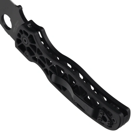 Spyderco Edgerati Knife Black Aluminum, Black DLC CPM S30V by Sal Glesser (C266BKALBKP)