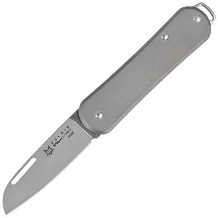 Fox Vulpis Pocket Knife Sandblasted Titanium, Polished M390 (FX-VP108 TI)