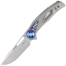 Reate GTR Knife Bead Blasted Titanium/Zircuti Inlay, Zircuti Clip, Hand Satin M390